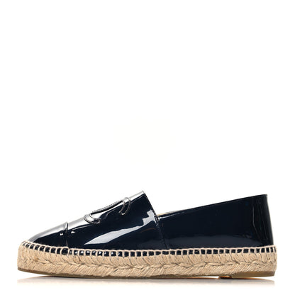 Chanel Patent CC Espadrilles 40 Navy 1 of 10
