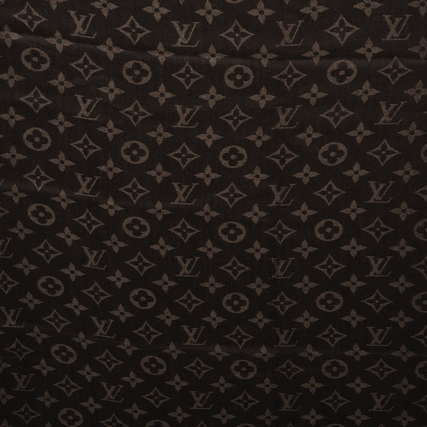 Wool Silk Monogram Shawl Brown