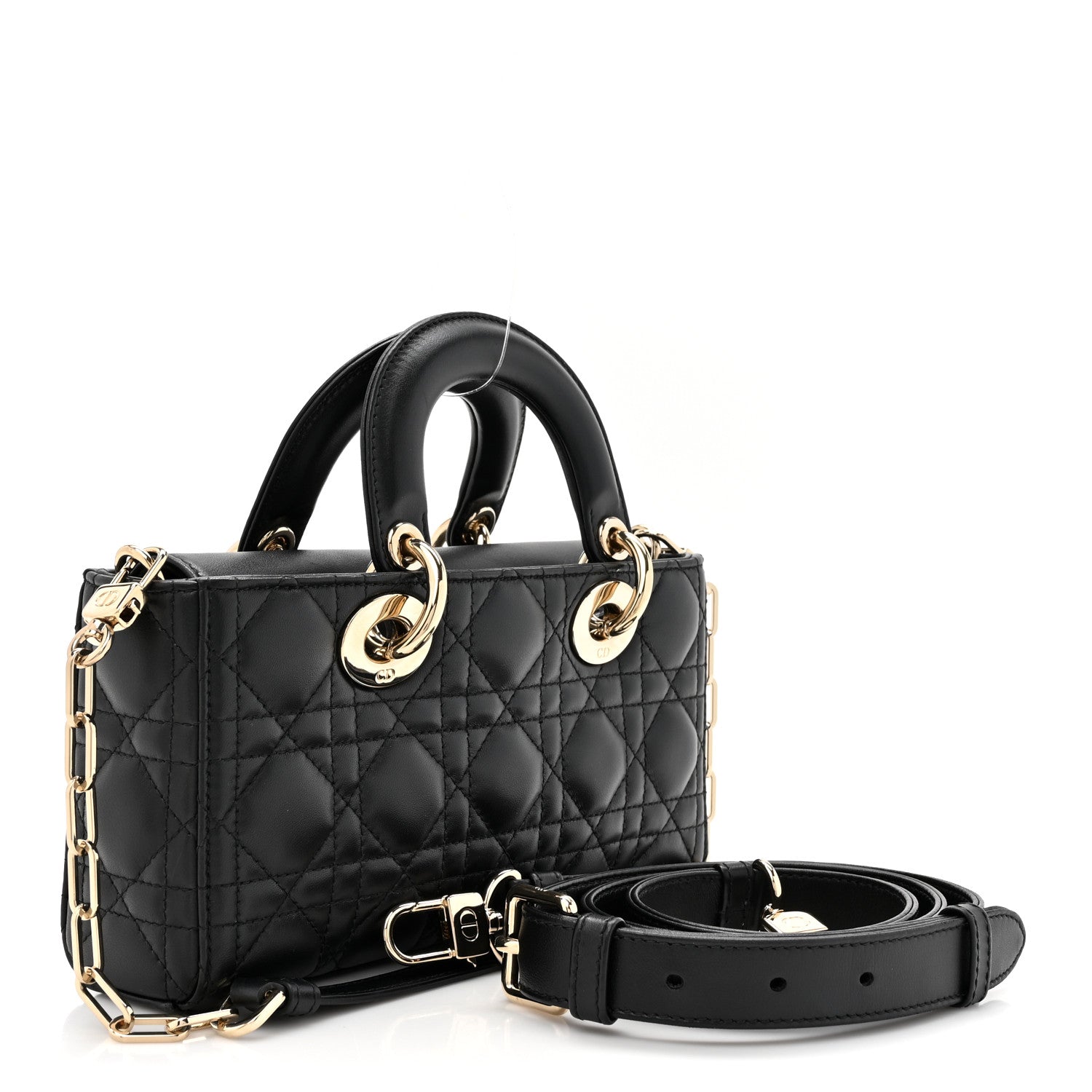 Christian Dior Lambskin Cannage Small Lady D-Joy Black 3 of 11