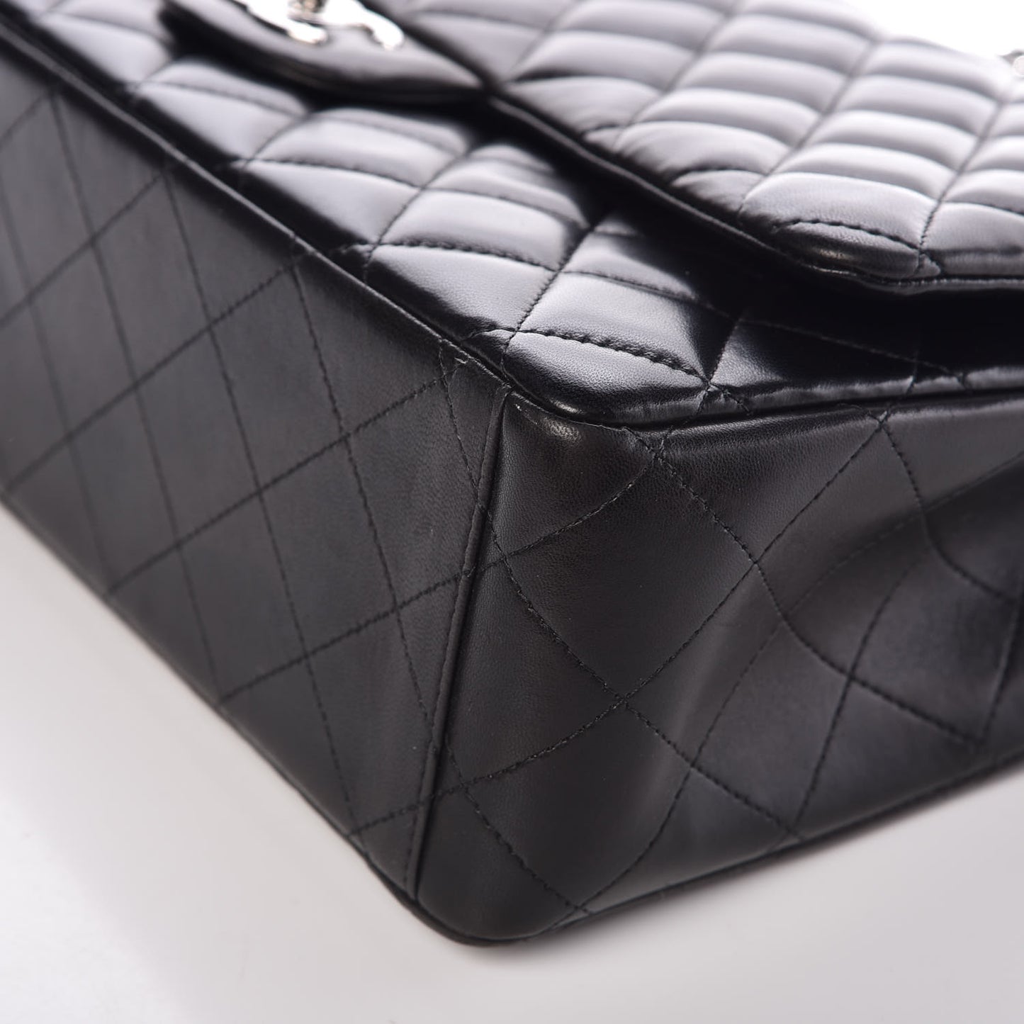 Lambskin Quilted Maxi Double Flap Black
