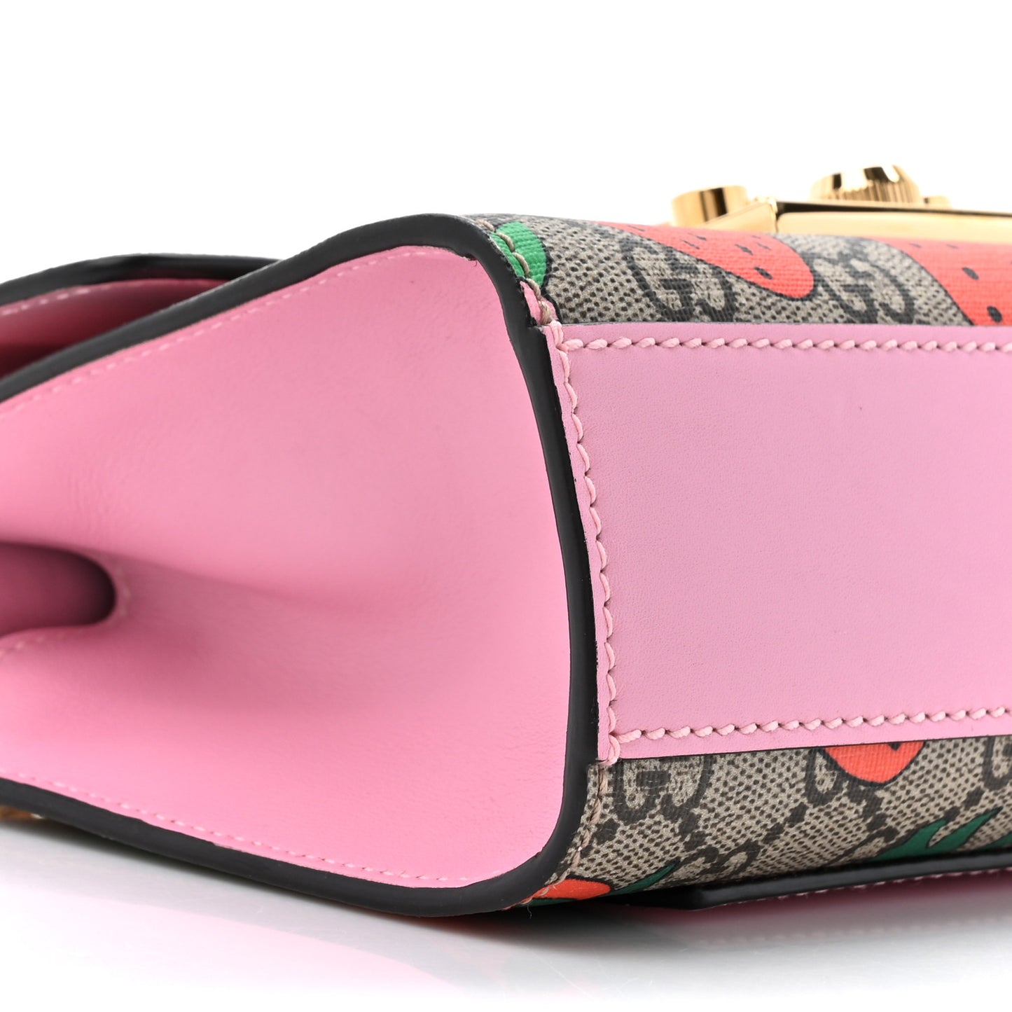 GG Supreme Monogram Strawberry Small Padlock Shoulder Bag