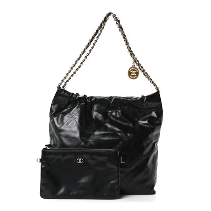 Chanel Shiny Calfskin Quilted Small Chanel 22 Black 2 of 12