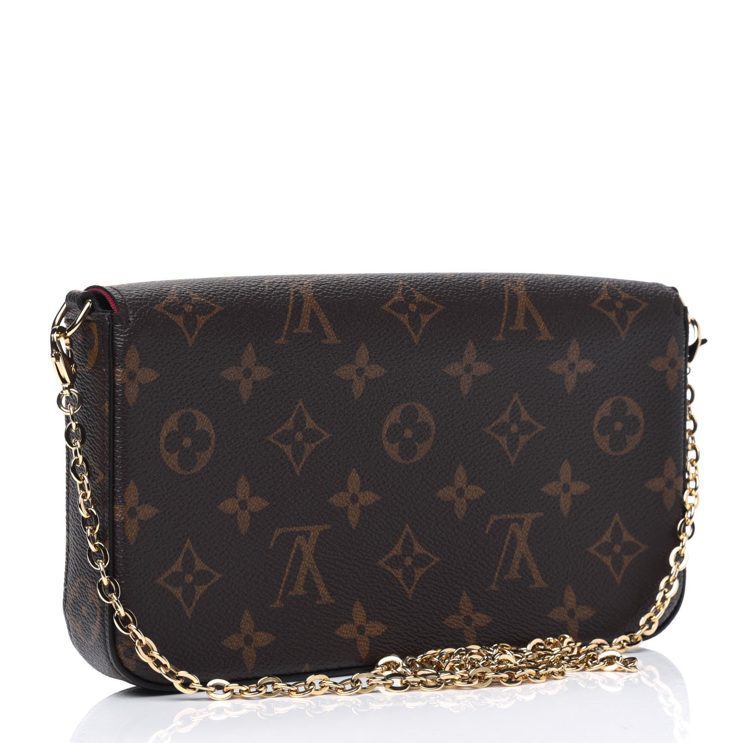 Louis Vuitton Monogram Pochette Felicie Chain Wallet Fuchsia 1 of 4