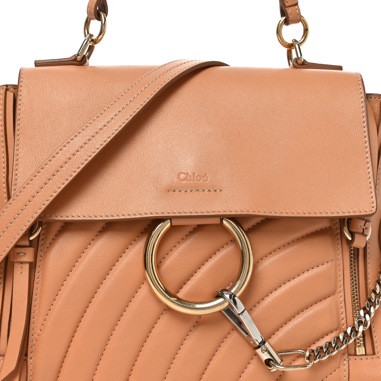 Chloe Smooth Calfskin Quilted Small Faye Day Shoulder Bag Blushy Pink 8 of 10