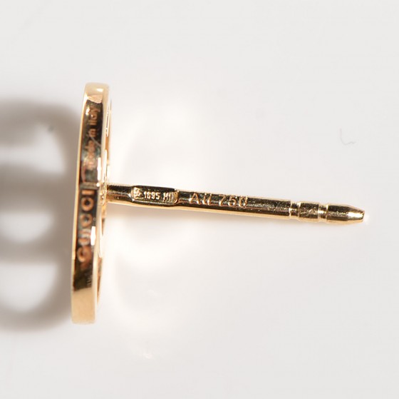 Gucci 18K Yellow Gold GG Tissue Stud Earrings 4 of 12