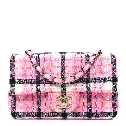 Chanel Tweed Quilted Mini Rectangular Flap Pink Navy White 1 of 10
