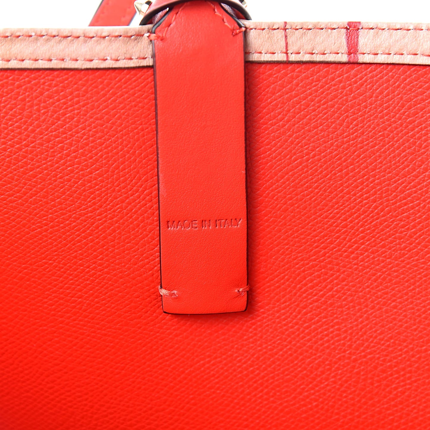 Calfskin Kraft Spikes East West Cabata Tote Kraft Red