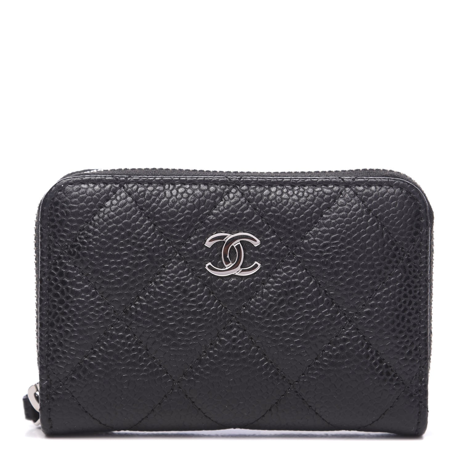 Chanel Caviar Quilted Zip Coin Purse Black 1 of 7