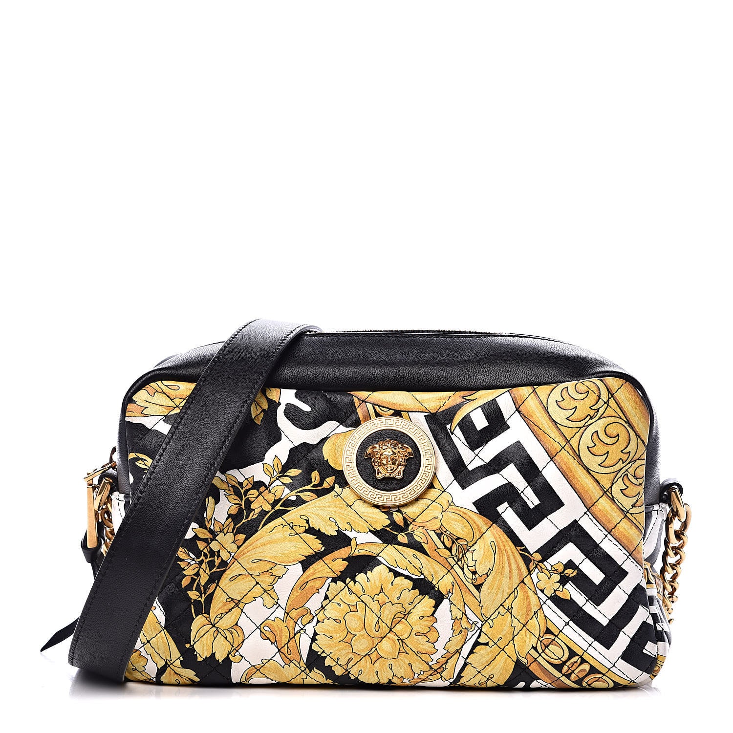 Versace Nappa Quilted Barocco Print Small Camera Bag Black 1 of 10