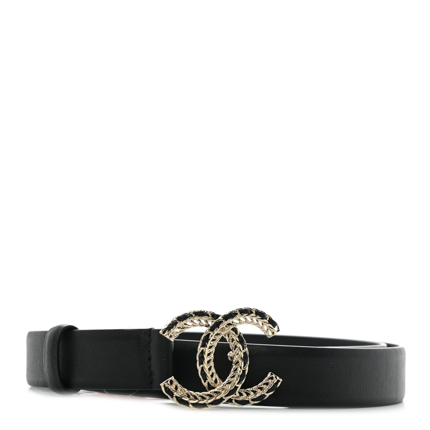 Chanel Lambskin CC Chain Belt 85 34 Black 1 of 7
