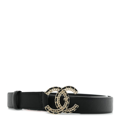 Chanel Lambskin CC Chain Belt 85 34 Black 1 of 7