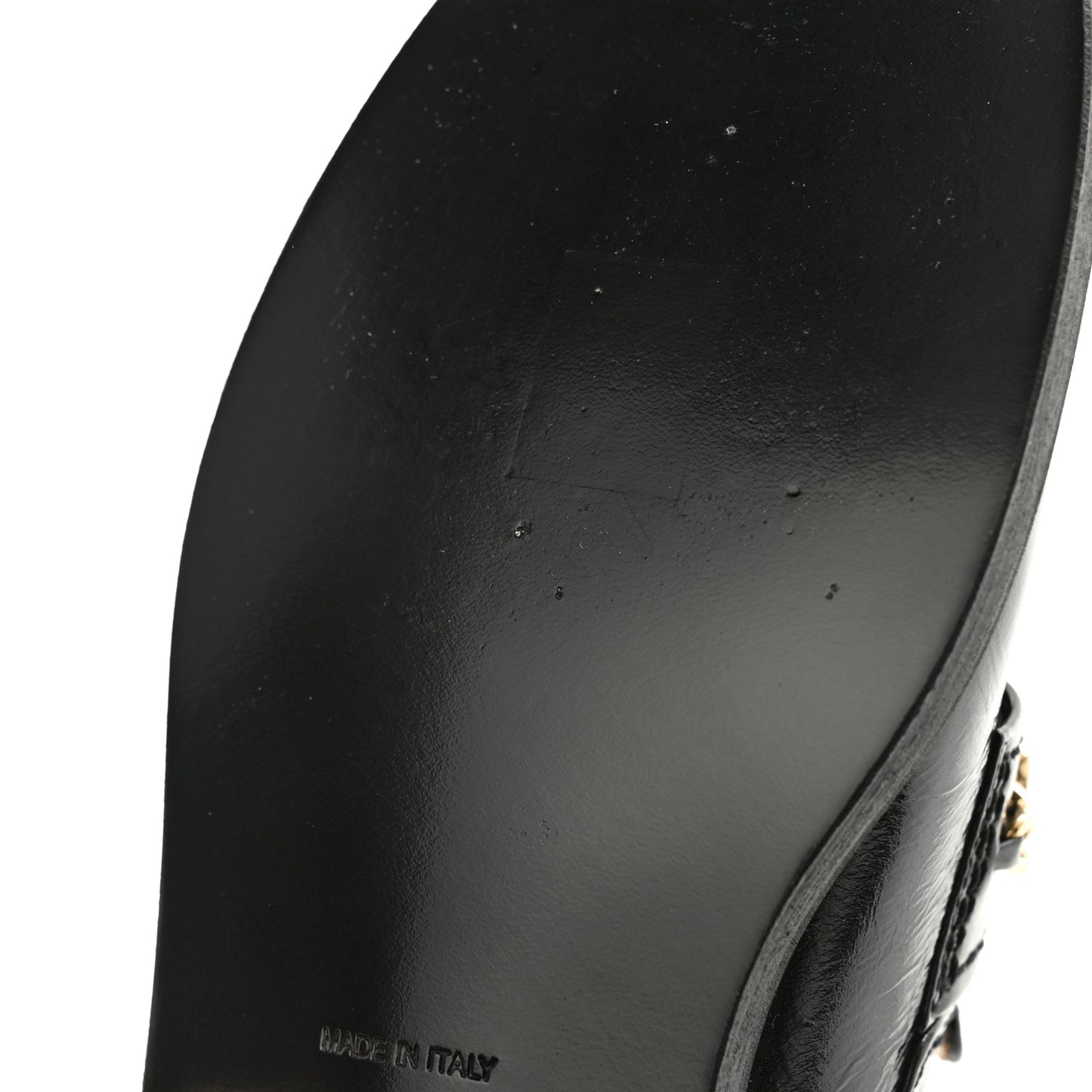 Calfskin Enamel Charms Mocassin Loafers 35.5 Black