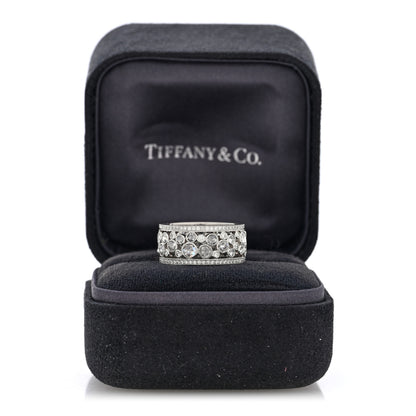 Tiffany Platinum Diamond Cobblestone Band Ring 57 8 5 of 5