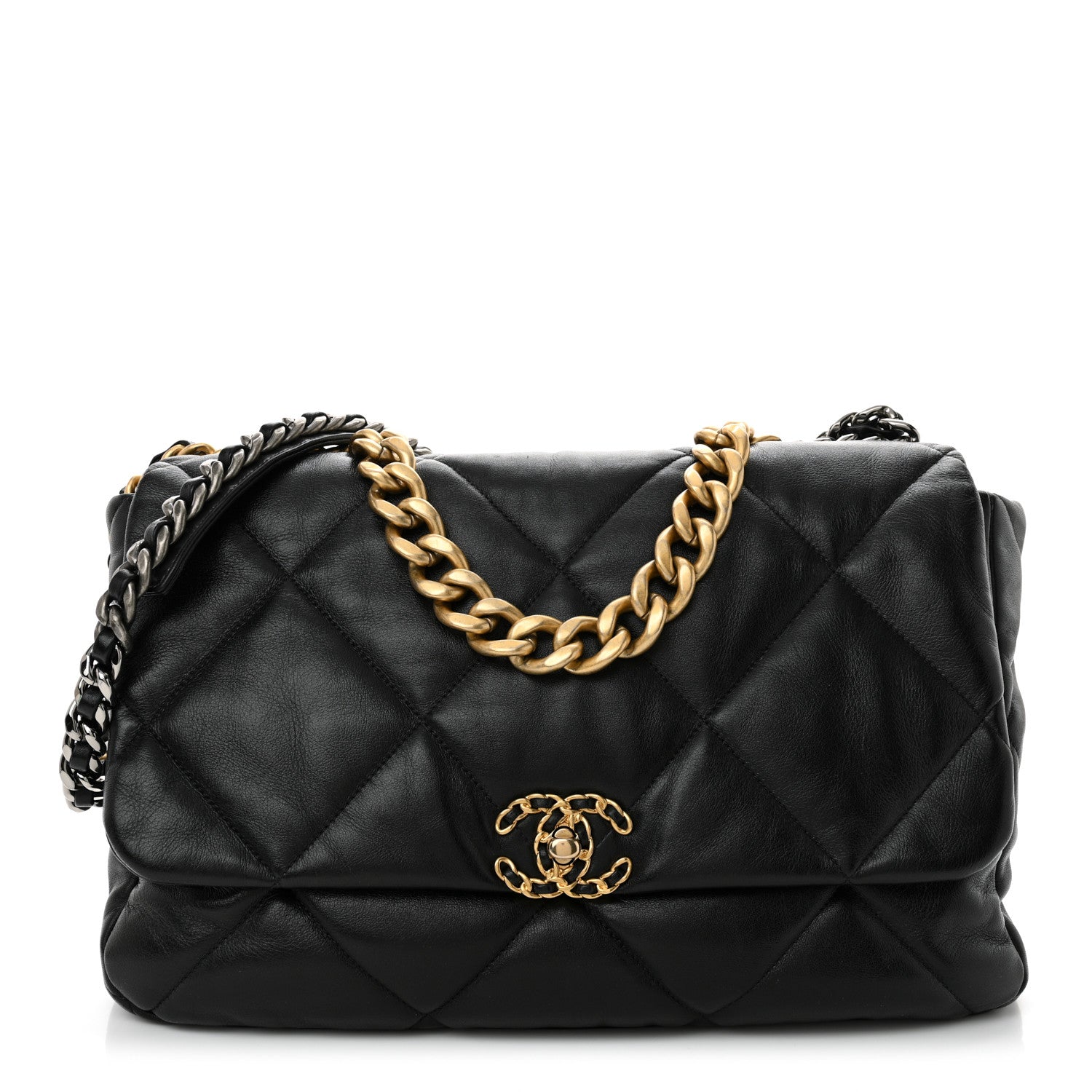 Chanel Lambskin Quilted Maxi Chanel 19 Flap Black 1 of 10