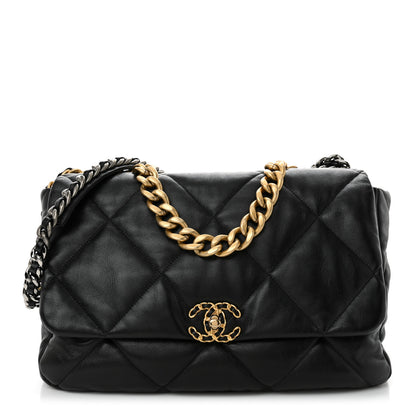 Chanel Lambskin Quilted Maxi Chanel 19 Flap Black 1 of 10