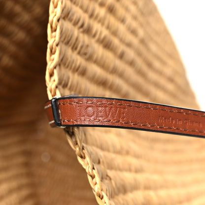 Loewe Calfskin Raffia Paulas Ibiza Small Shell Basket Tote Bag Natural Tan 6 of 10