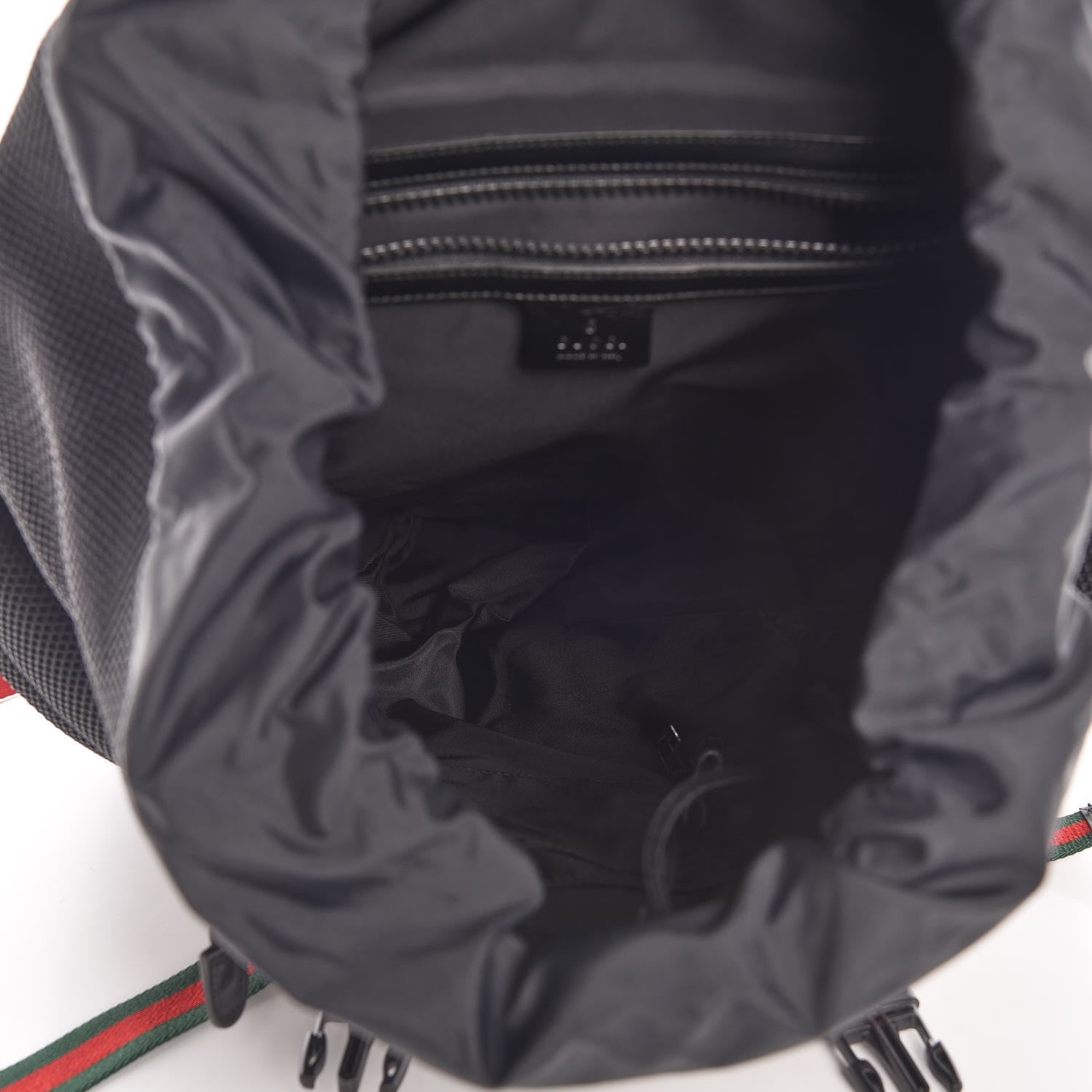 Gucci Mesh Web Hollywood Embroidered Double Buckle Backpack Black 5 of 7