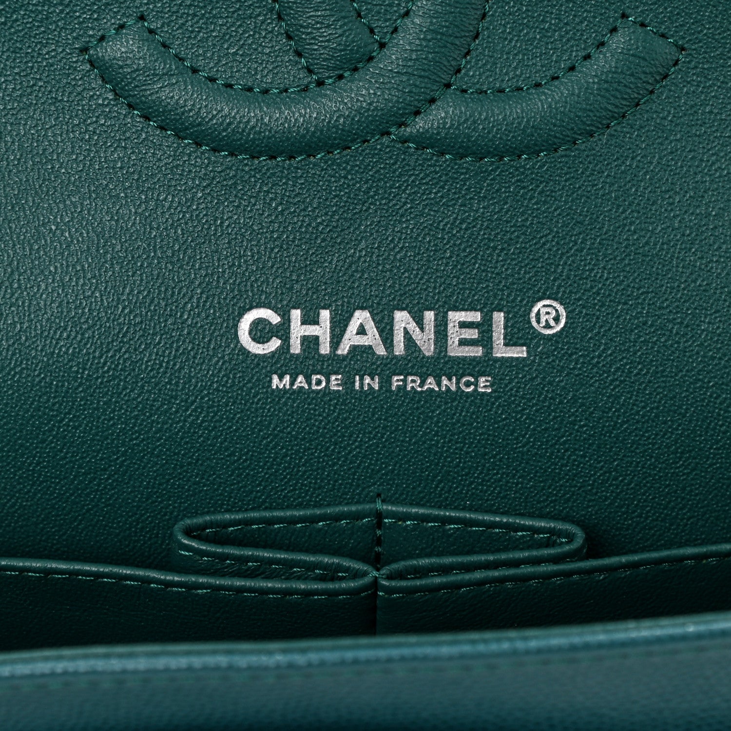 Chanel Caviar Quilted Medium Double Flap Dark Green 7 of 11