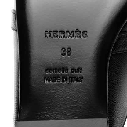 Hermes Goatskin Oz Mules 38 Black 8 of 10