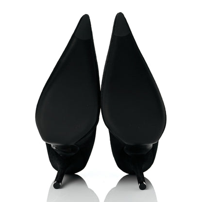 Balenciaga Velvet Spandex Extreme Pointed Toe Knife Ankle Boots 38 Black 6 of 8