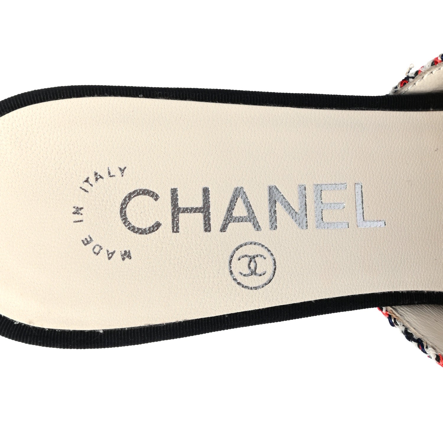 Chanel Tweed Grosgrain Pearl Cap Toe Mules 37 Black Red 7 of 9
