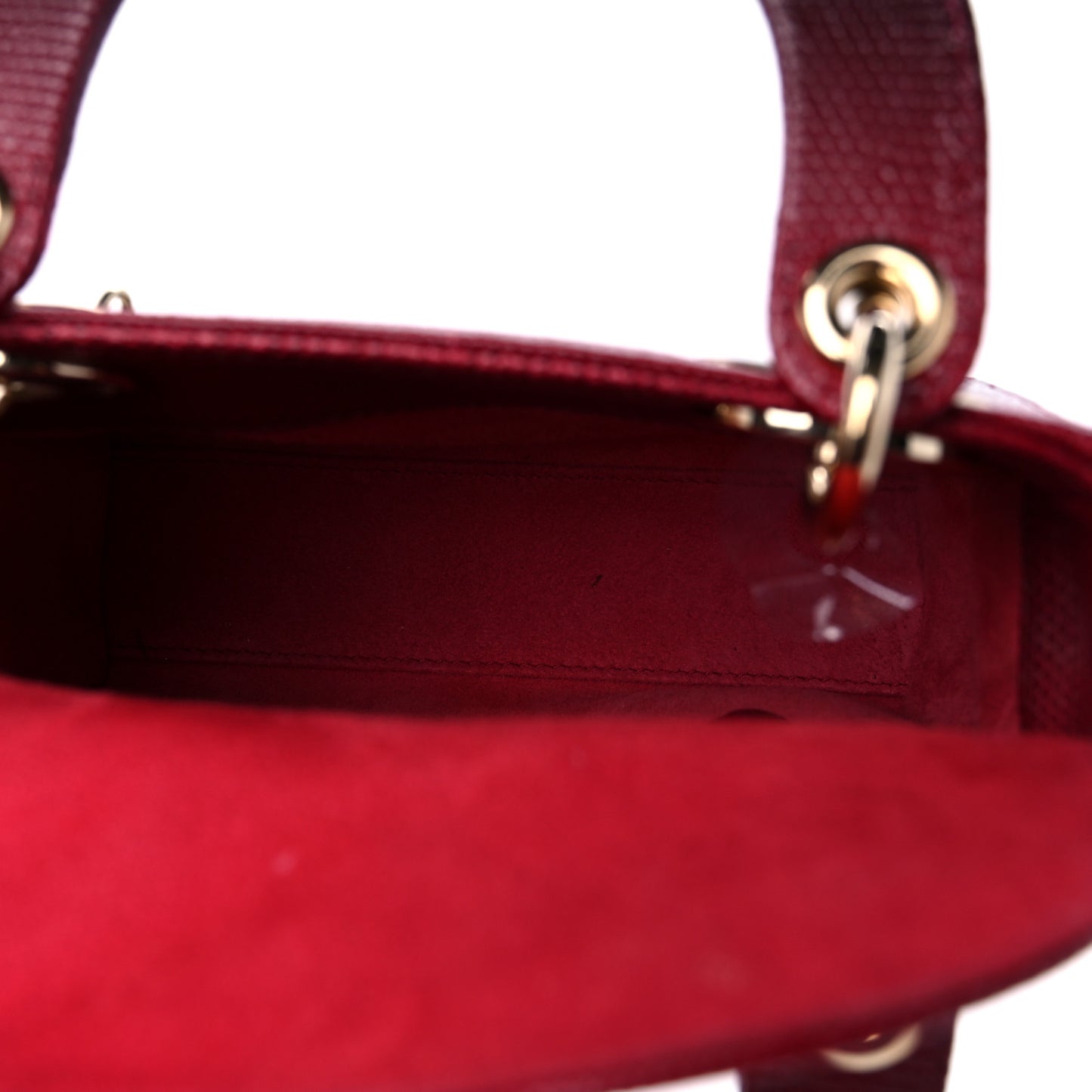 Lizard Gradient Mini Lady Dior Red