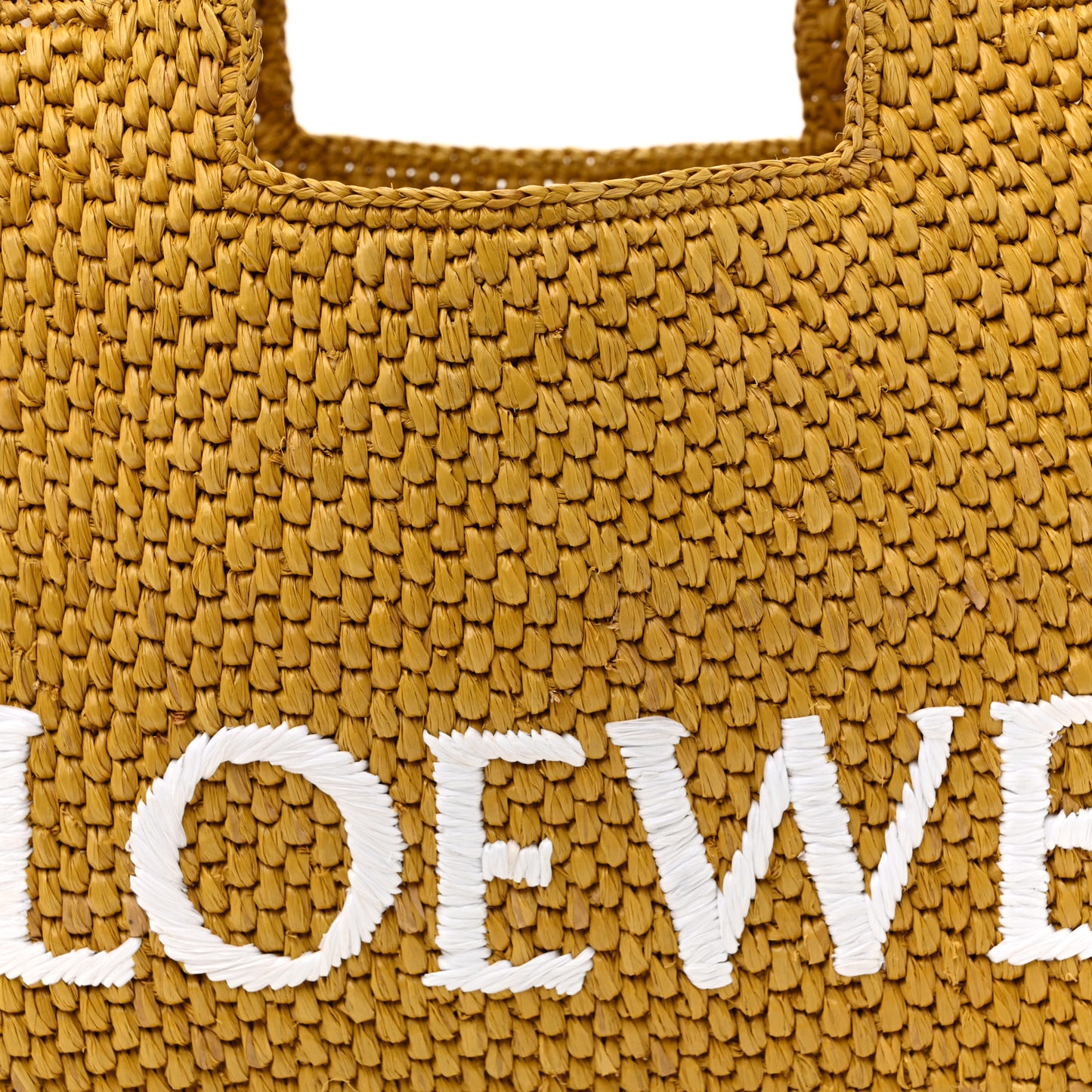 X PAULA'S IBIZA Raffia Font Tote Ochre