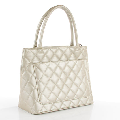Chanel Caviar Quilted Medallion Tote Pearl 3 of 9