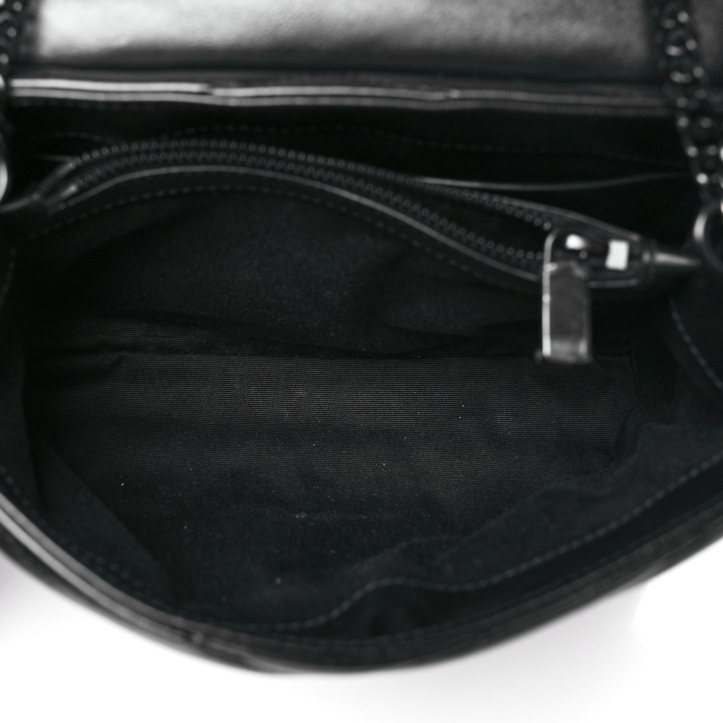 Calfskin Y Quilted Monogram Monochrome Small Loulou Chain Satchel Black