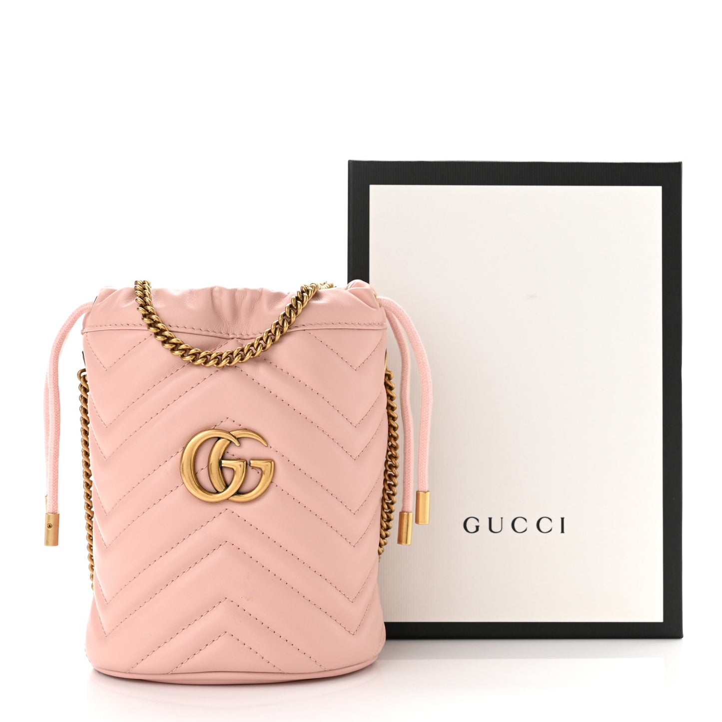 Calfskin Matelasse Mini GG Marmont 2.0 Bucket Bag Perfect Pink