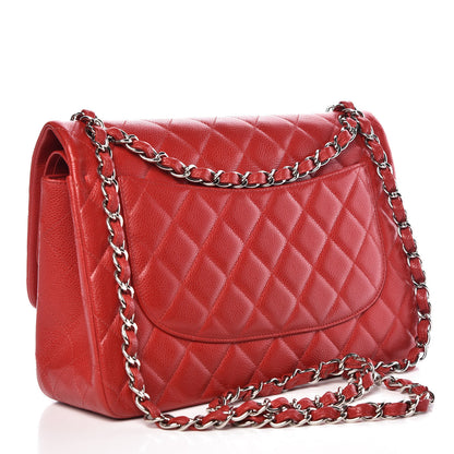 Chanel Caviar Quilted Jumbo Double Flap Red 4 of 11