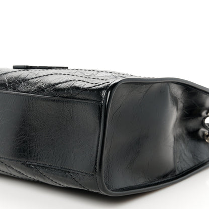 Saint Laurent Crinkled Calfskin Matelasse Monogram Medium Niki Shopper Tote Black 10 of 11