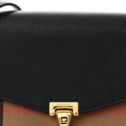 Burberry Derby Calfskin House Check Baby Macken Crossbody Bag Black 8 of 10