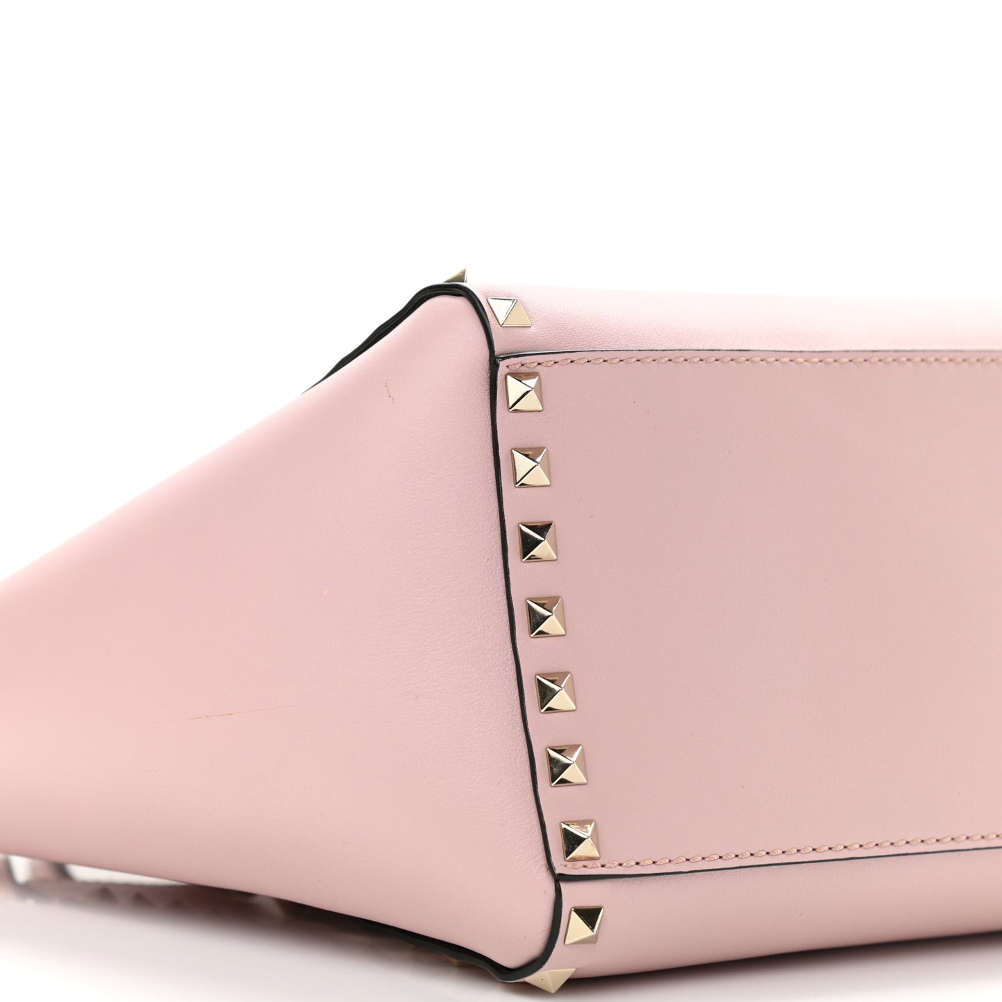 Vitello Small Rockstud Double Handle Tote Water Rose