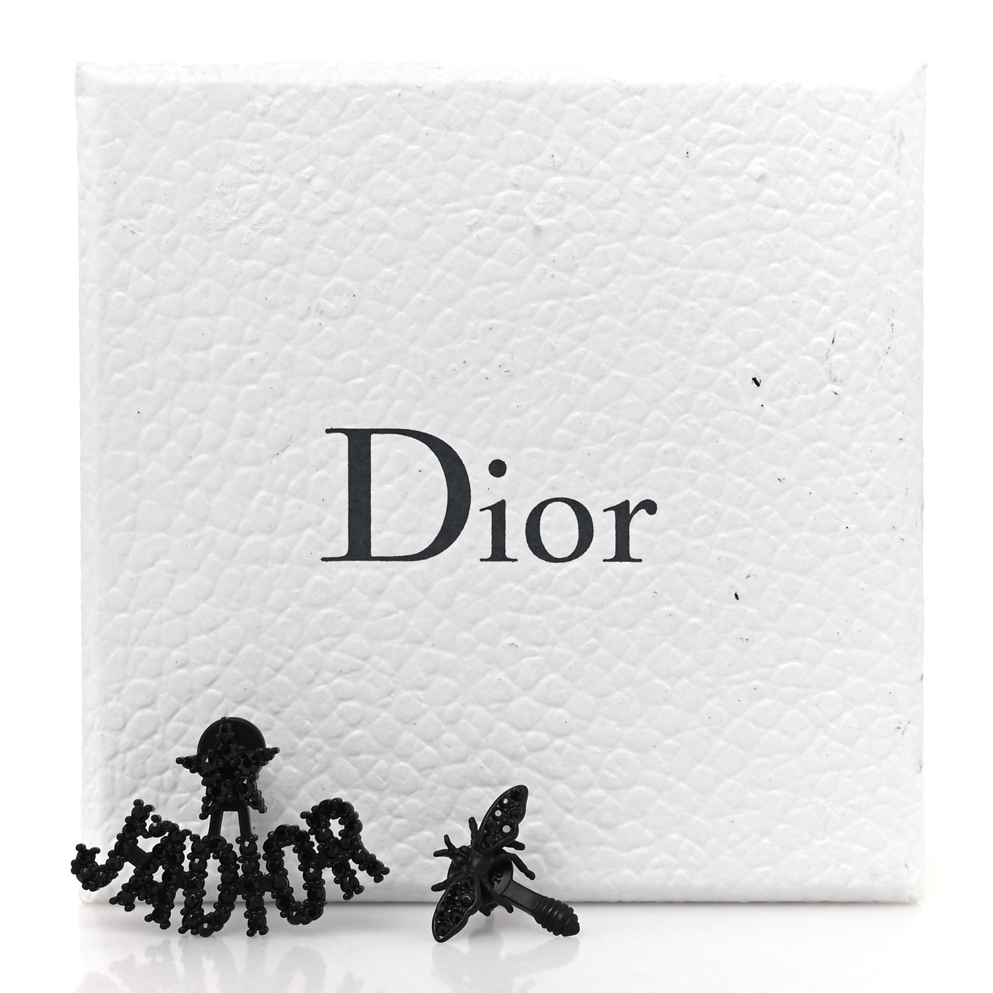 Palladium Crystal J adior Earrings Black