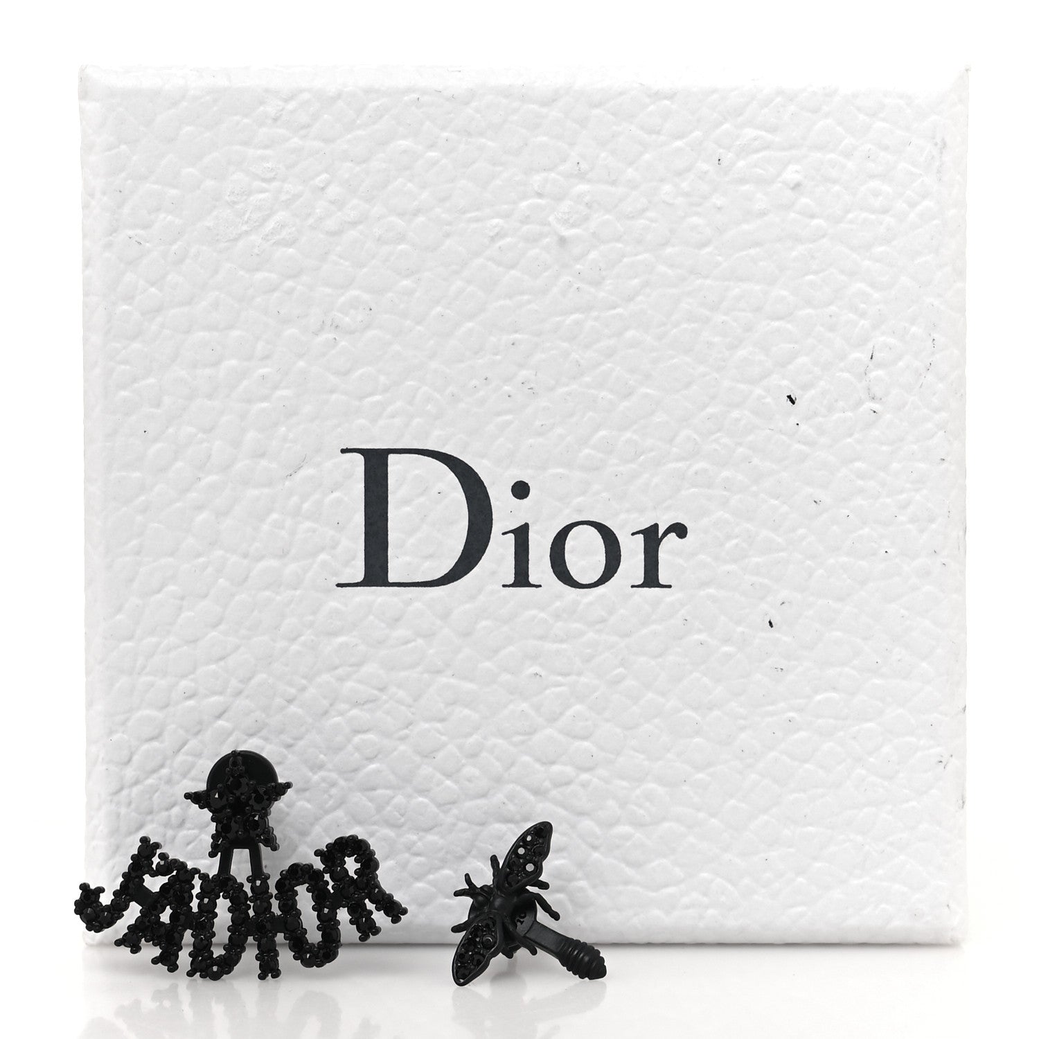 Christian Dior Palladium Crystal J adior Earrings Black 5 of 5