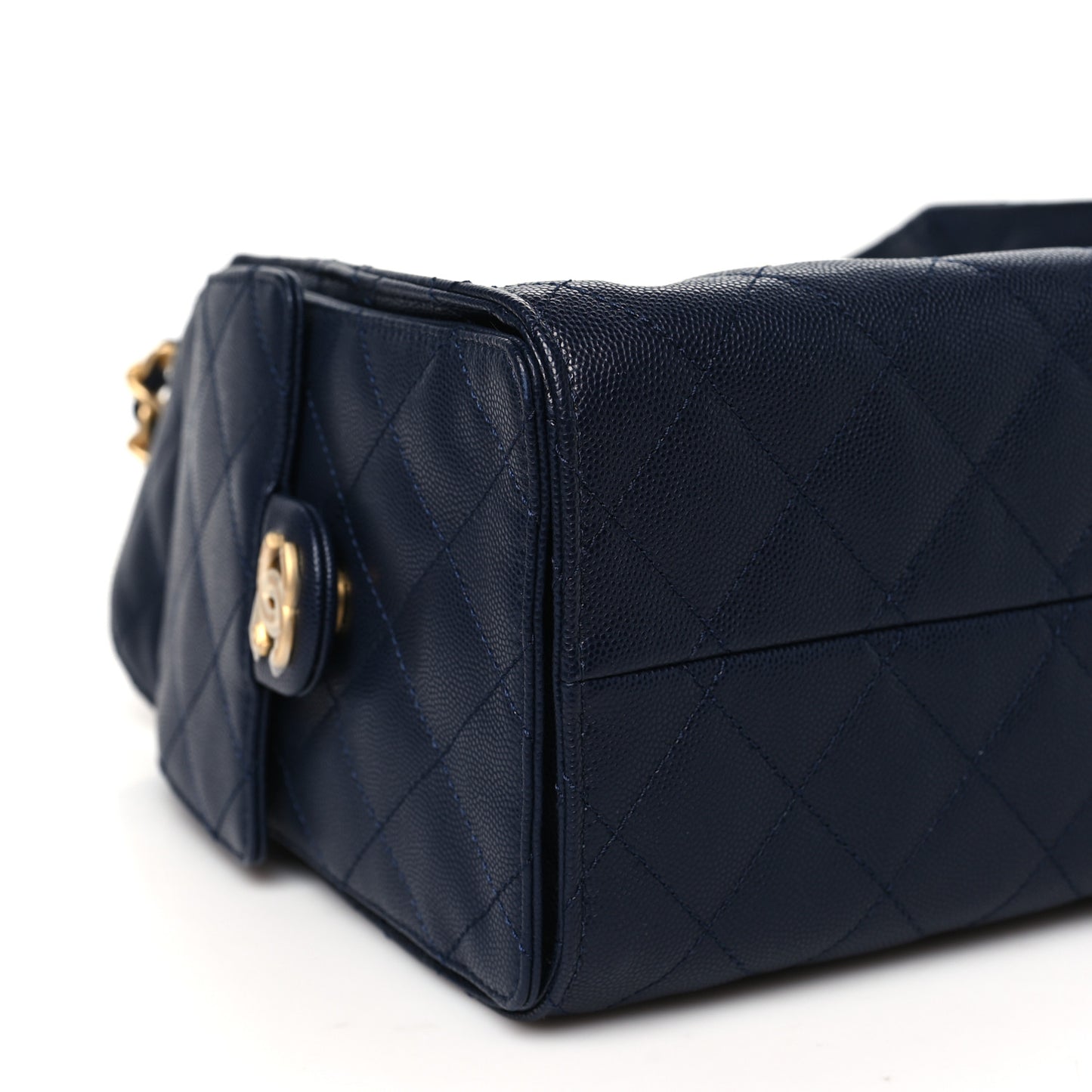 Caviar Quilted Small Chanel 25 Handbag Dark Navy