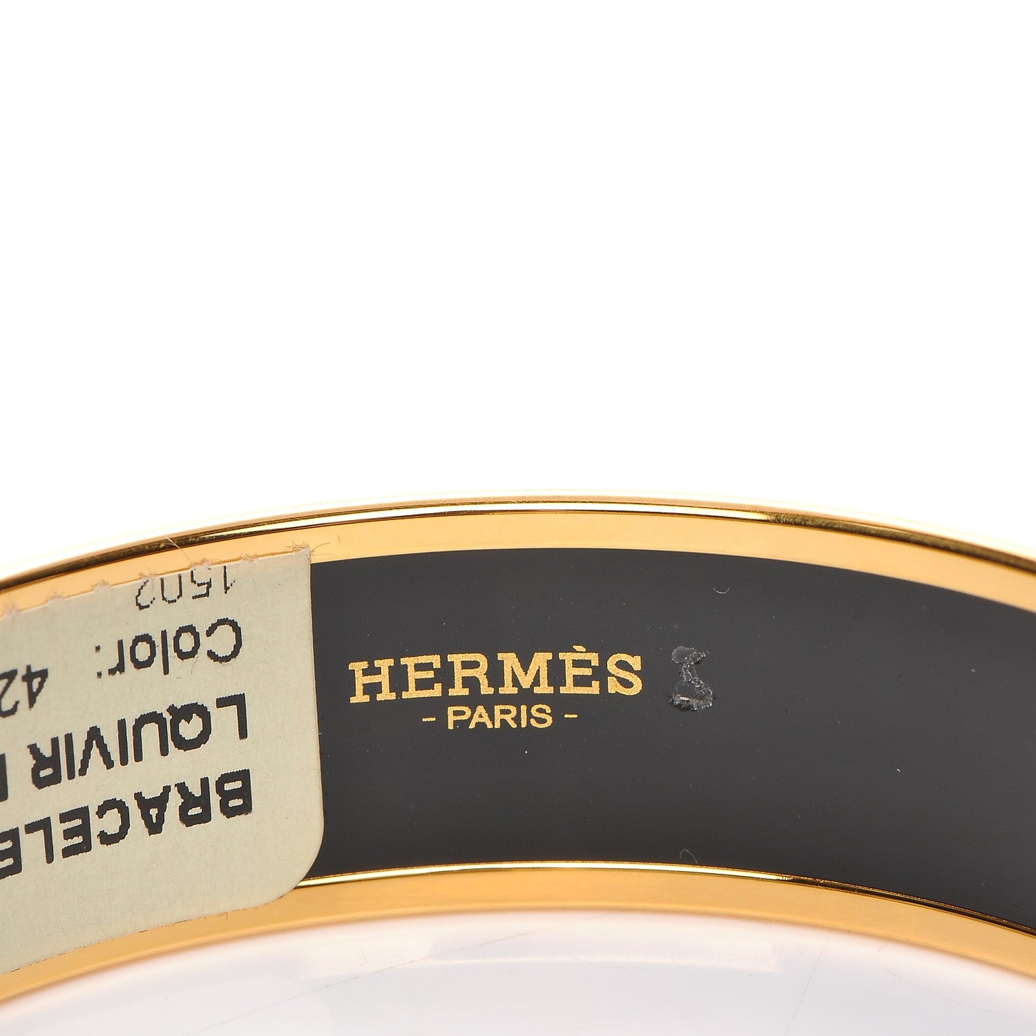 Hermes Enamel Printed Wide Balcons du Guadalquivir Bracelet 65 Promenade Orange 5 of 5