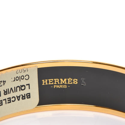 Hermes Enamel Printed Wide Balcons du Guadalquivir Bracelet 65 Promenade Orange 5 of 5