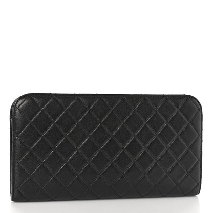 Chanel Lambskin Quilted Coco Midnight Clutch Black 3 of 9