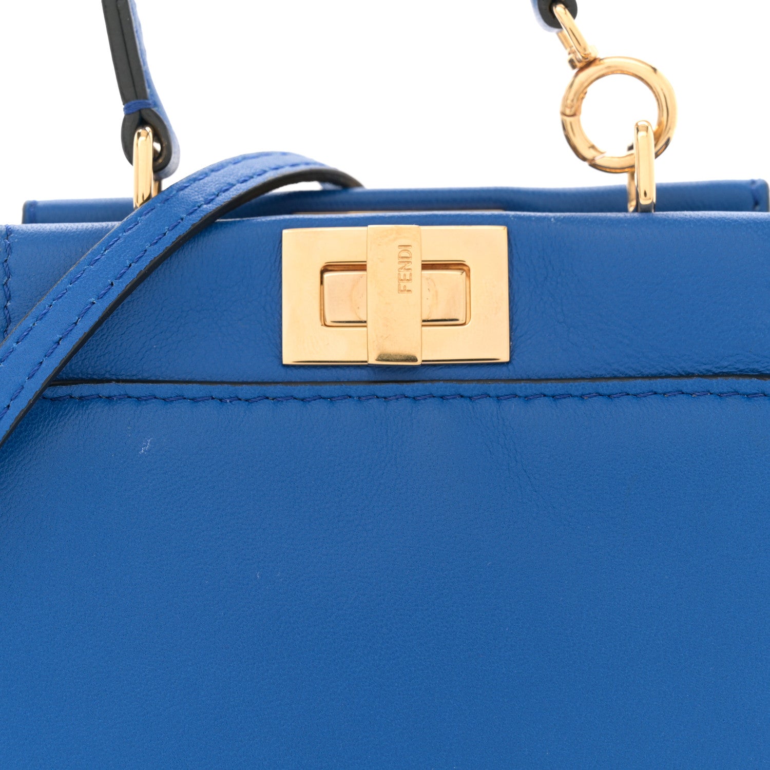 Fendi Nappa Micro Peekaboo Iconic Satchel Bluette 7 of 11
