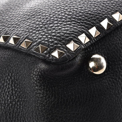 Valentino Garavani Alce Printed Calfskin Medium Rockstud Tote Black 14 of 17