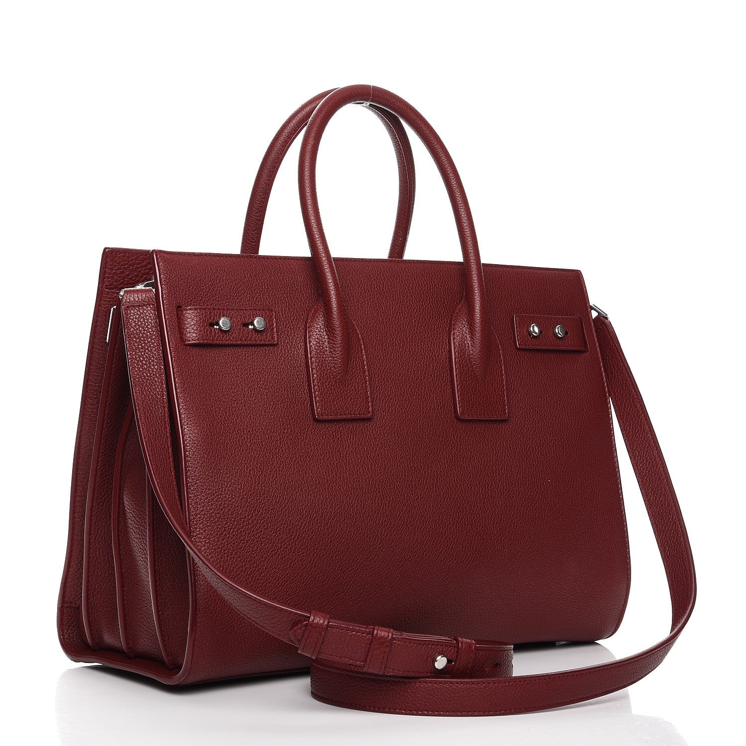 Saint Laurent Grained Calfskin Small Supple Sac De Jour Dark Pallisandre 4 of 13
