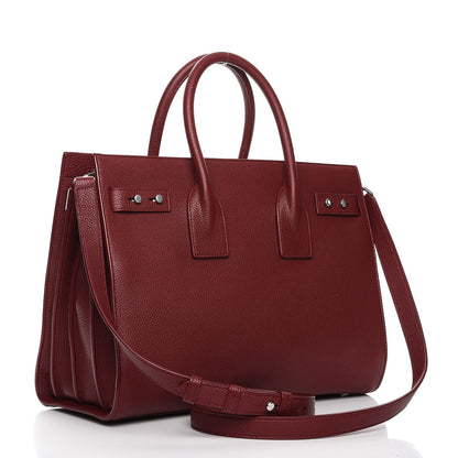 Saint Laurent Grained Calfskin Small Supple Sac De Jour Dark Pallisandre 4 of 13