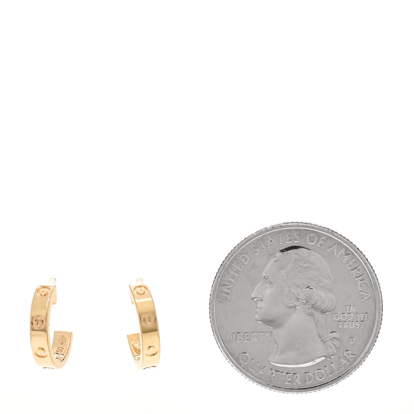 18K Yellow Gold Small LOVE Hoop Earrings