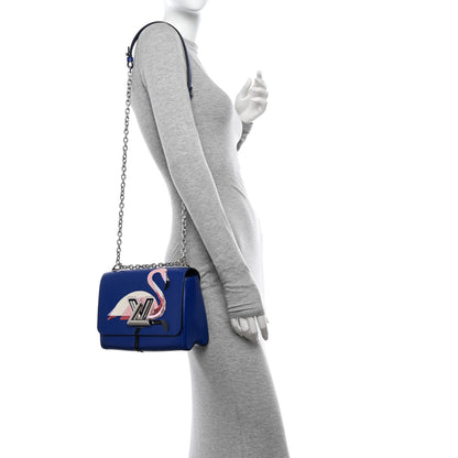 Louis Vuitton Epi Flamingo Twist Shoulder Bag MM Blue 2 of 12