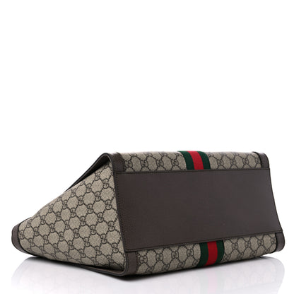 Gucci GG Supreme Monogram Web Medium Ophidia Tote Bag Brown 4 of 10