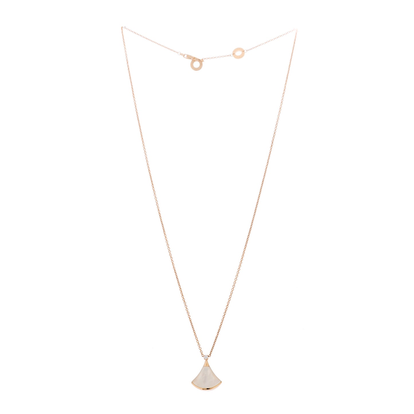 18K Rose Gold Diamond Mother of Pearl Small Divas' Dream Pendant Necklace