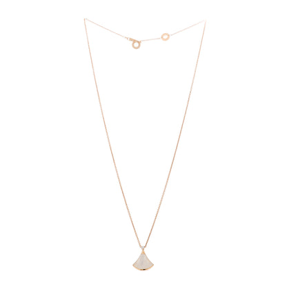 Bulgari 18K Rose Gold Diamond Mother of Pearl Small Divas' Dream Pendant Necklace 3 of 6