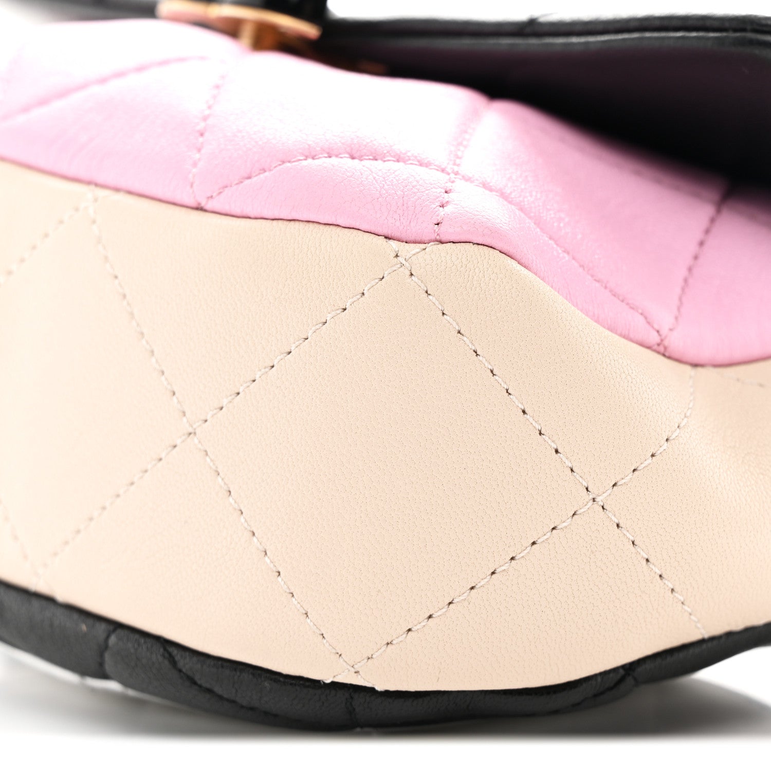 Chanel Lambskin Quilted Mini Lacquered Chain Flap Black Pink Beige Silver 10 of 10